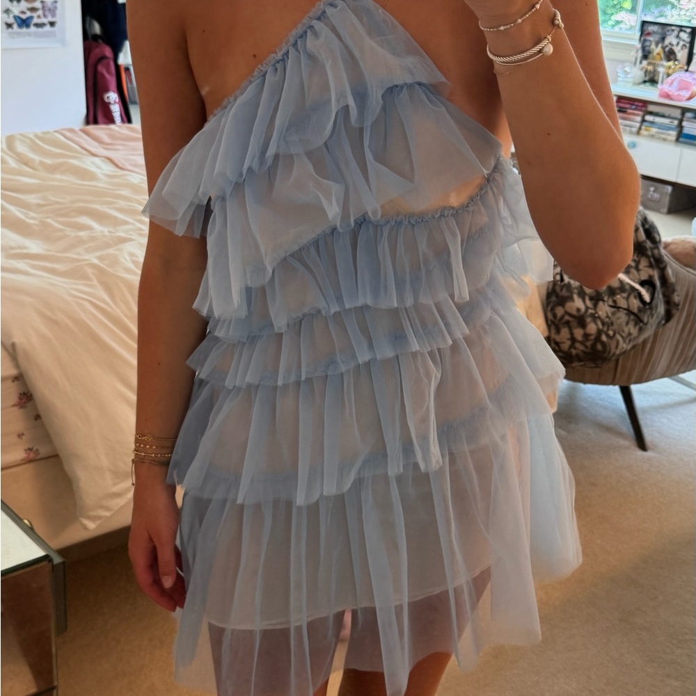 The Bar Sky Blue Ruffled Garment